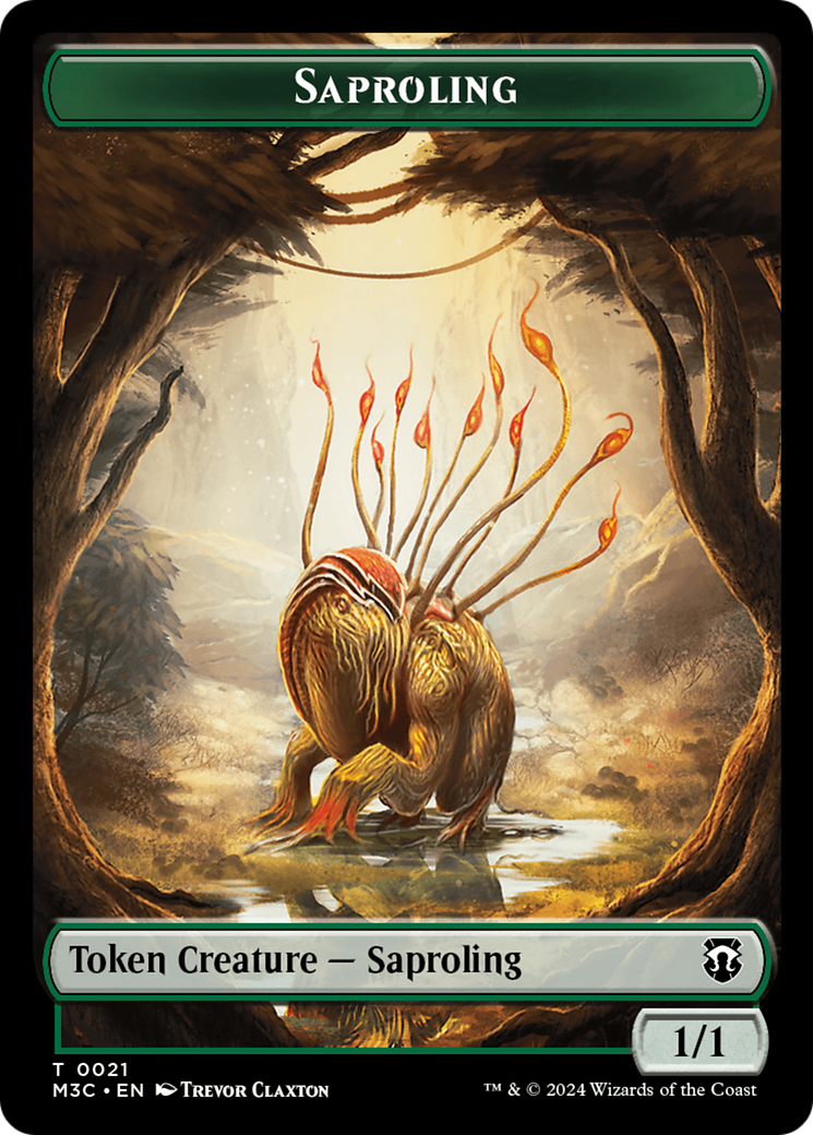 Tarmogoyf // Saproling Double-Sided Token [Modern Horizons 3 Commander Tokens] | North of Exile Games