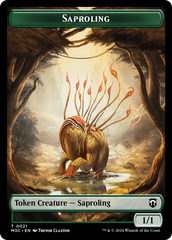 Tarmogoyf (Ripple Foil) // Saproling Double-Sided Token [Modern Horizons 3 Commander Tokens] | North of Exile Games
