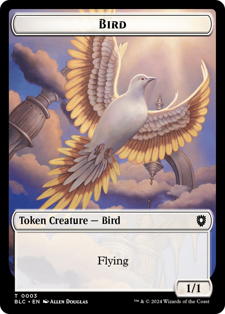 Storm Crow // Bird (003) Double-Sided Token [Bloomburrow Commander Tokens] | North of Exile Games