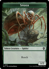 Spider // Blood Double-Sided Token [Bloomburrow Commander Tokens] | North of Exile Games