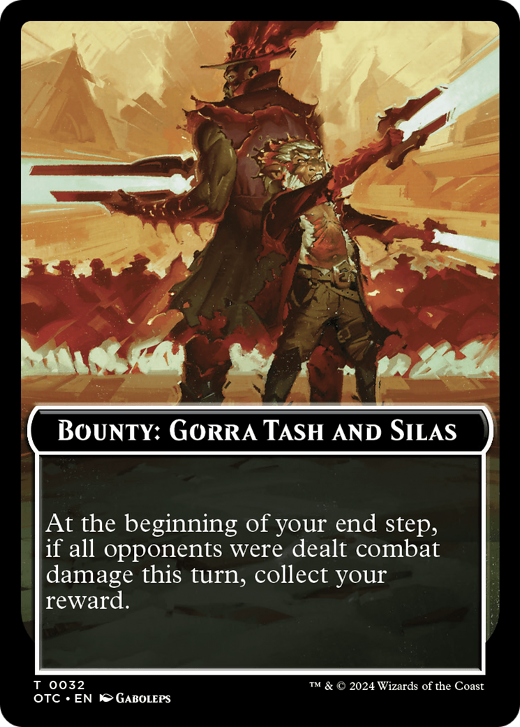 Bounty: Gorra Tash and Silas // Bounty Rules Double-Sided Token [Outlaws of Thunder Junction Commander Tokens] | North of Exile Games