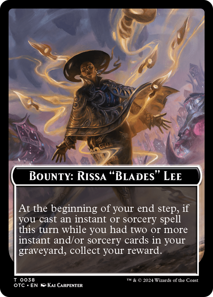Bounty: Rissa "Blades" Lee // Bounty Rules Double-Sided Token [Outlaws of Thunder Junction Commander Tokens] | North of Exile Games