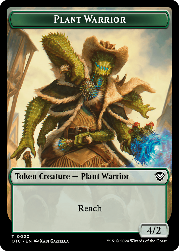 Plant Warrior // Treasure Double-Sided Token [Outlaws of Thunder Junction Commander Tokens] | North of Exile Games
