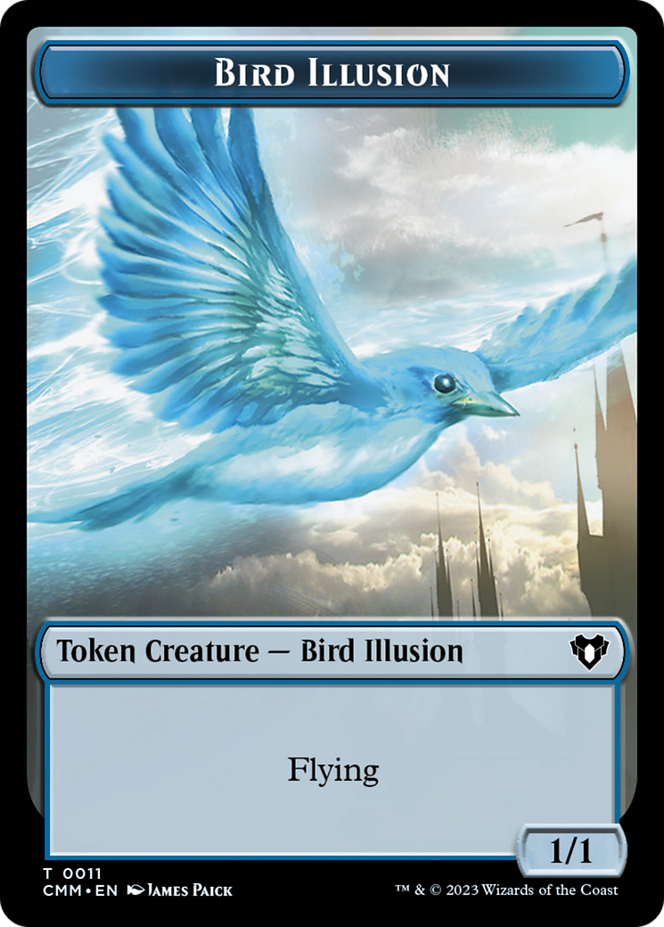 Bird // Bird Illusion Double-Sided Token [Commander Masters Tokens] | North of Exile Games