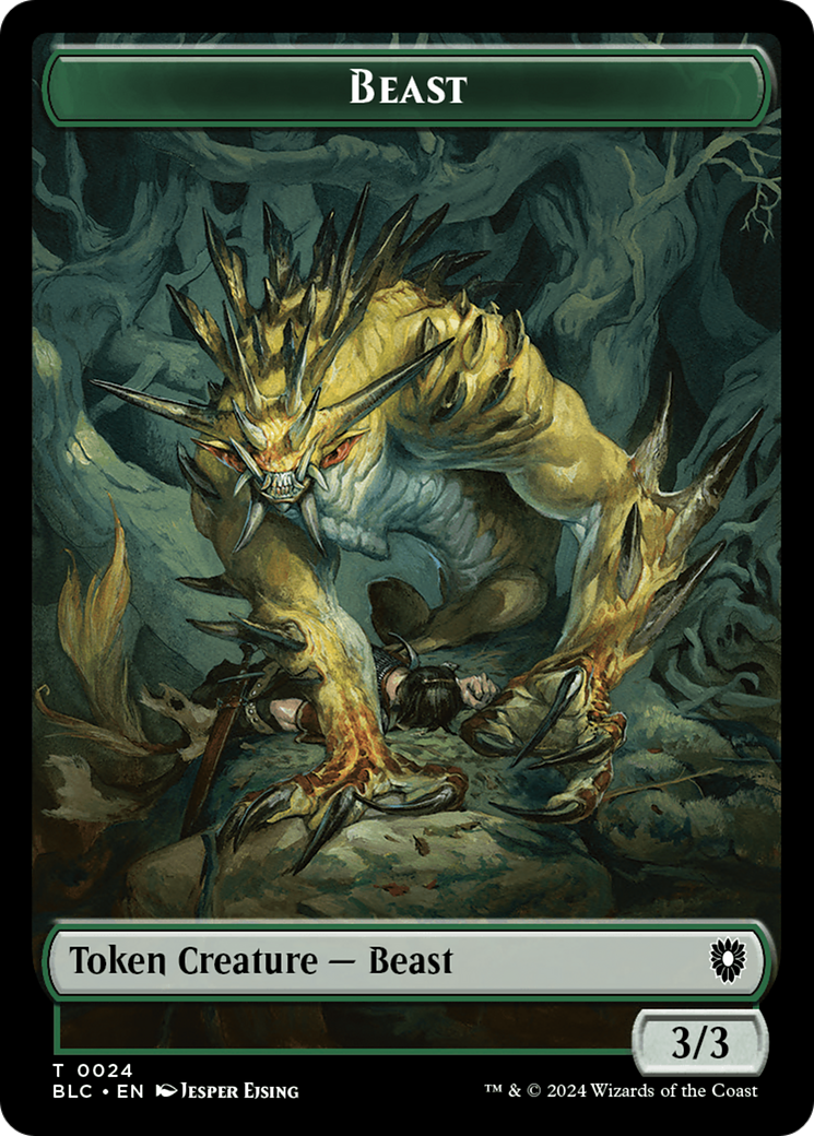 Beast (024) // Treasure Double-Sided Token [Bloomburrow Commander Tokens] | North of Exile Games