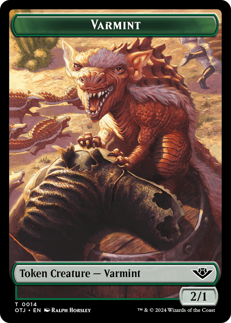 Mercenary // Varmint Double-Sided Token [Outlaws of Thunder Junction Tokens] | North of Exile Games