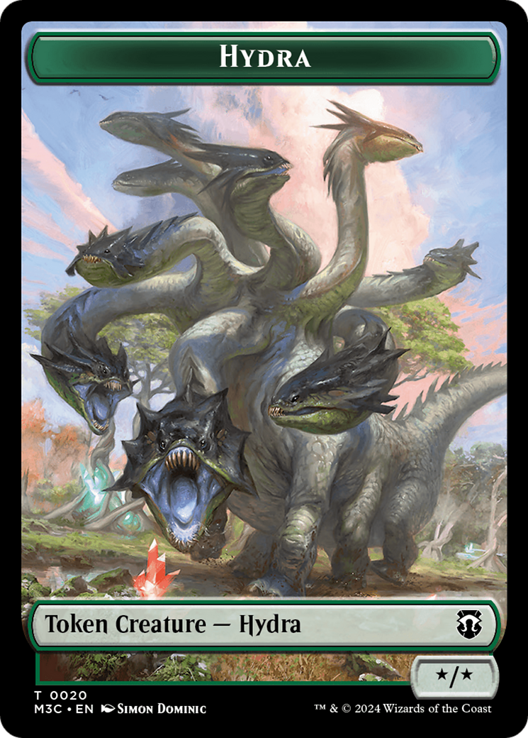 Hydra (Ripple Foil) // Boar Double-Sided Token [Modern Horizons 3 Commander Tokens] | North of Exile Games
