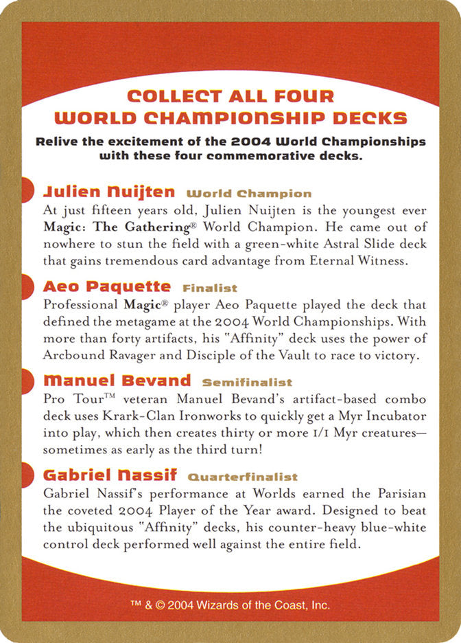 2004 World Championships Ad [World Championship Decks 2004] | North of Exile Games