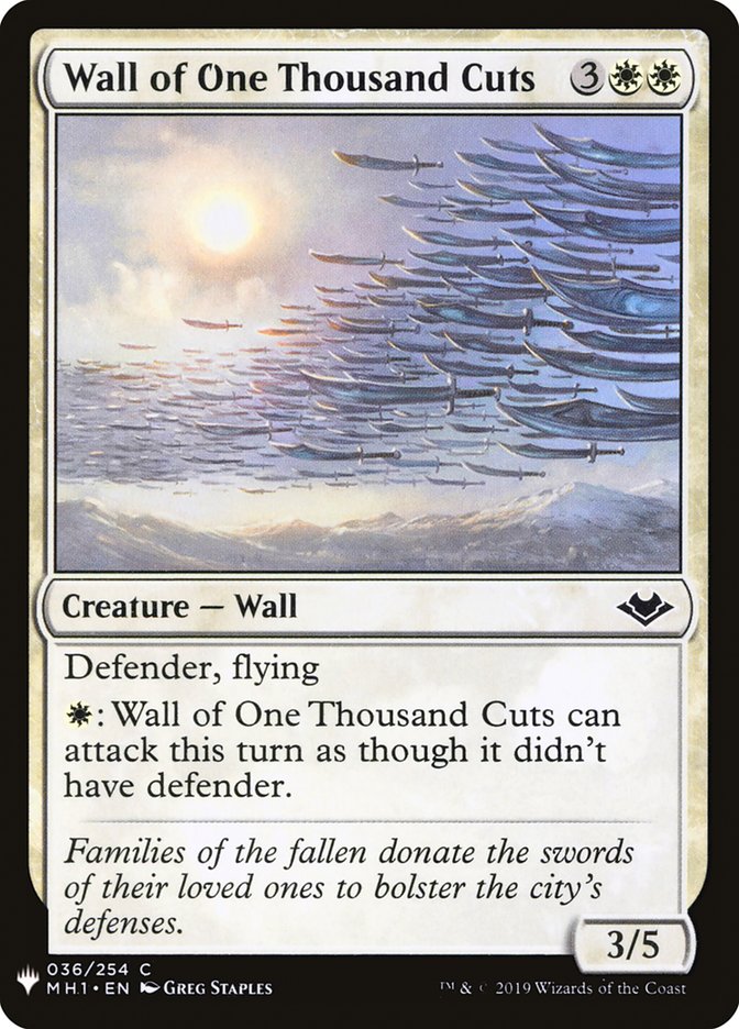 Wall of One Thousand Cuts [Mystery Booster] | North of Exile Games