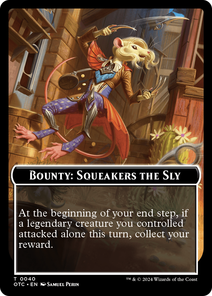Bounty: Squeakers the Sly // Bounty Rules Double-Sided Token [Outlaws of Thunder Junction Commander Tokens] | North of Exile Games