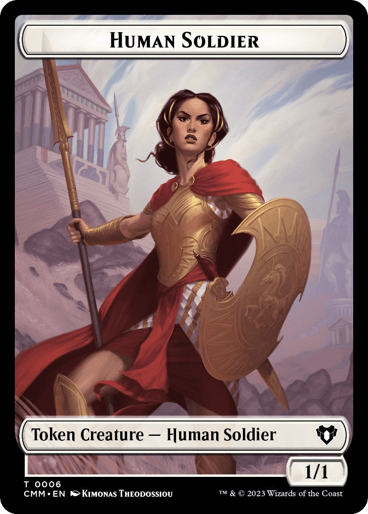 Human Soldier // Dwarf Berserker Double-Sided Token [Commander Masters Tokens] | North of Exile Games