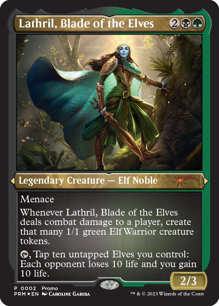 Lathril, Blade of the Elves (Foil Etched) [Media Promos] | North of Exile Games