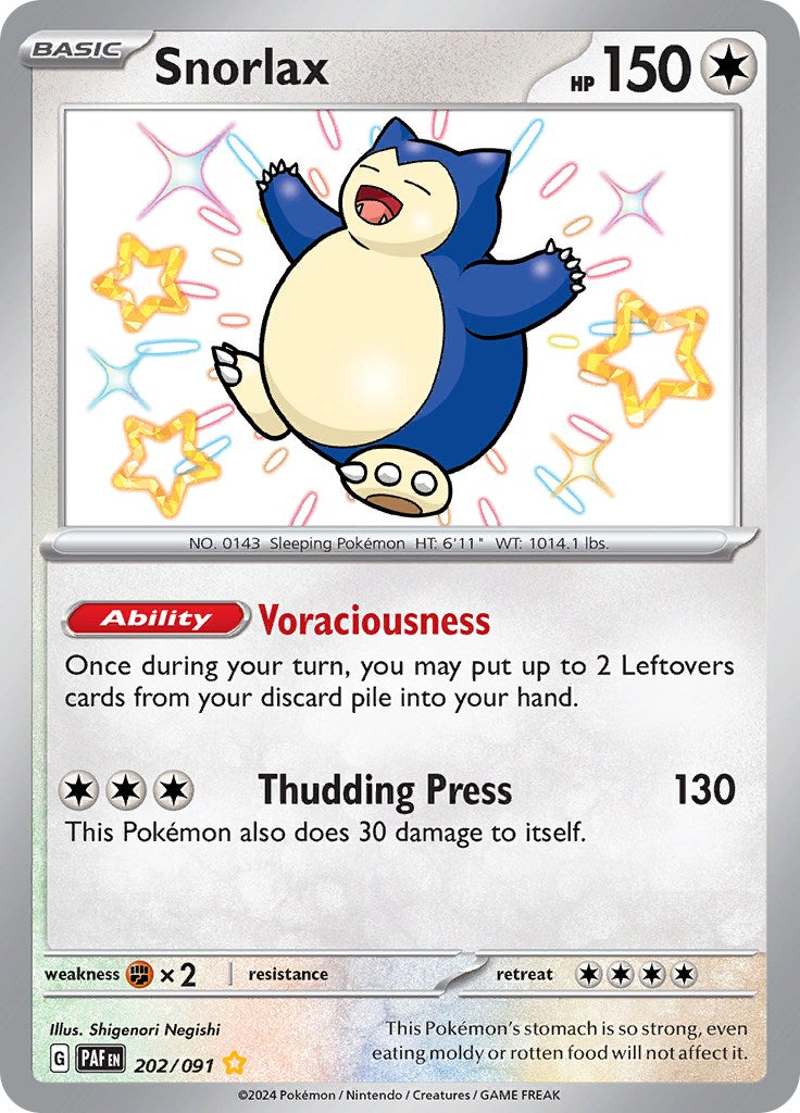 Snorlax (202/091) [Scarlet & Violet: Paldean Fates] | North of Exile Games