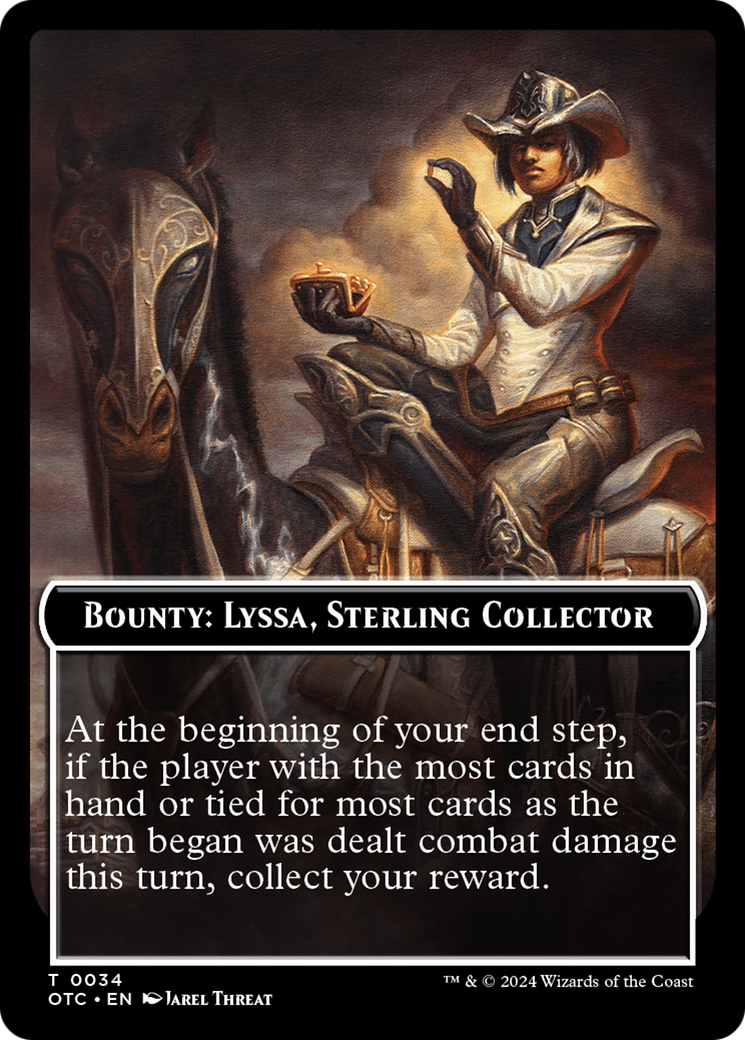 Bounty: Lyssa, Sterling Collector // Bounty Rules Double-Sided Token [Outlaws of Thunder Junction Commander Tokens] | North of Exile Games