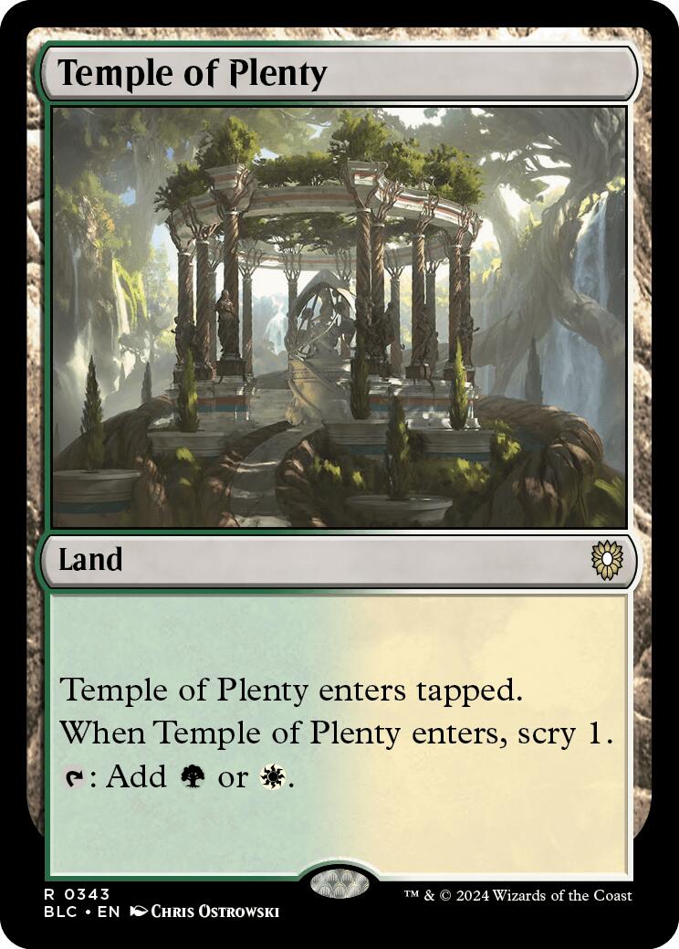 Temple of Plenty [Bloomburrow Commander] | North of Exile Games