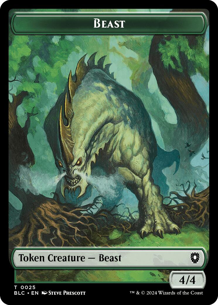Cat // Beast (025) Double-Sided Token [Bloomburrow Commander Tokens] | North of Exile Games