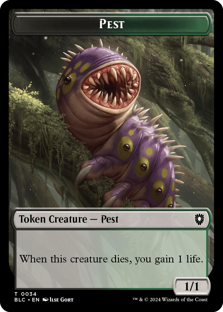 Pest // Shapeshifter Double-Sided Token [Bloomburrow Commander Tokens] | North of Exile Games