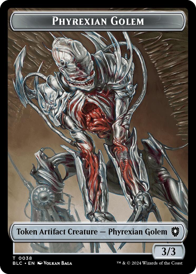 Phyrexian Golem // Faerie Double-Sided Token [Bloomburrow Commander Tokens] | North of Exile Games