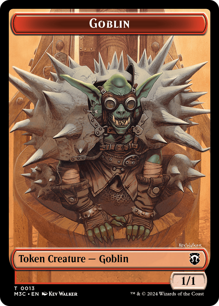 Goblin (Ripple Foil) // Tarmogoyf Double-Sided Token [Modern Horizons 3 Commander Tokens] | North of Exile Games