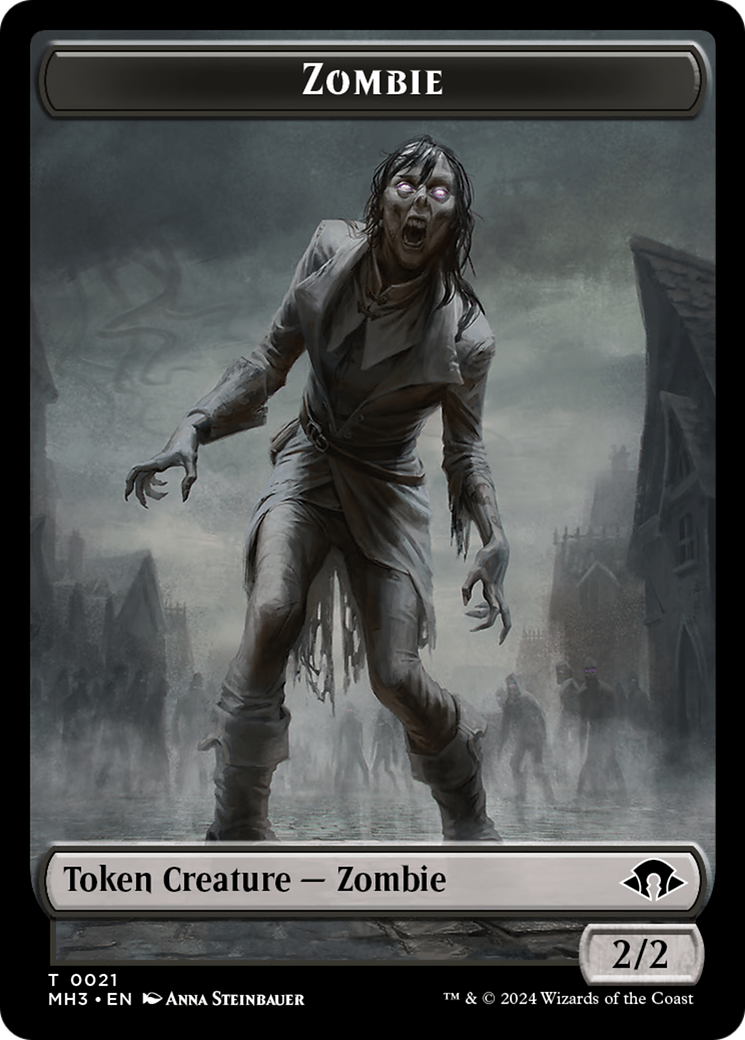 Zombie // Energy Reserve Double-Sided Token [Modern Horizons 3 Tokens] | North of Exile Games