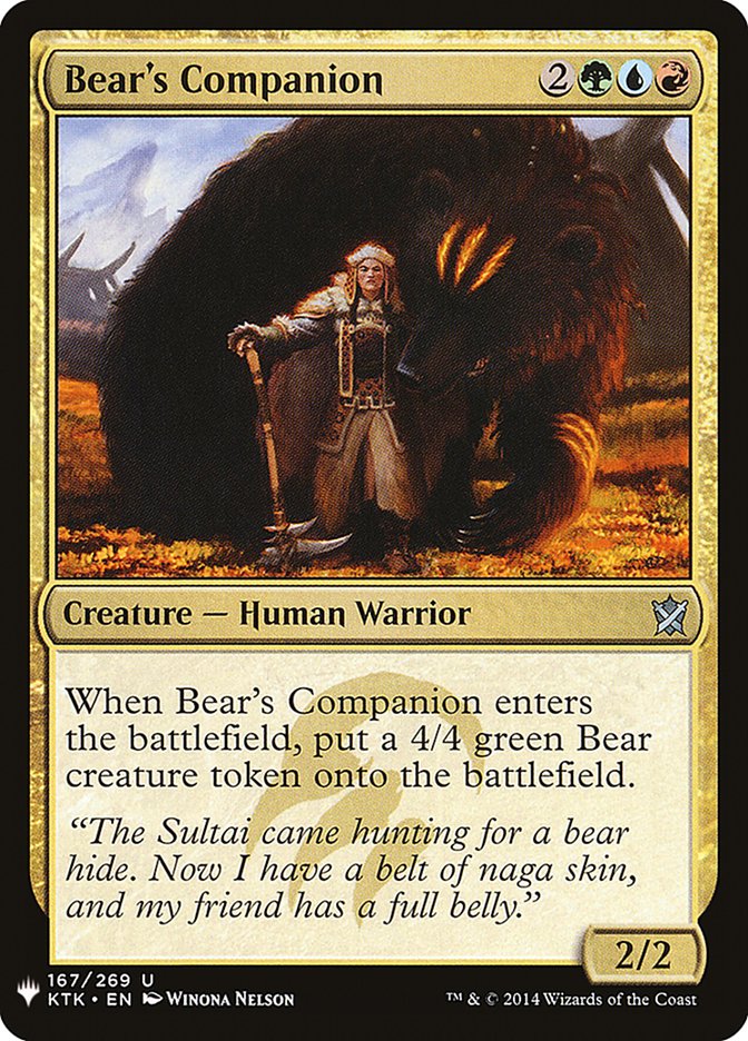 Bear's Companion [Mystery Booster] | North of Exile Games