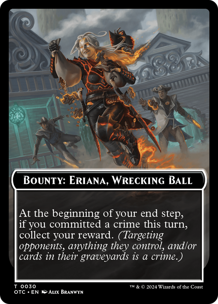 Bounty: Eriana, Wrecking Ball // Bounty Rules Double-Sided Token [Outlaws of Thunder Junction Commander Tokens] | North of Exile Games