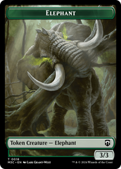 Zombie (Ripple Foil) // Elephant Double-Sided Token [Modern Horizons 3 Commander Tokens] | North of Exile Games