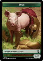 Boar (Ripple Foil) // Forest Dryad Double-Sided Token [Modern Horizons 3 Commander Tokens] | North of Exile Games