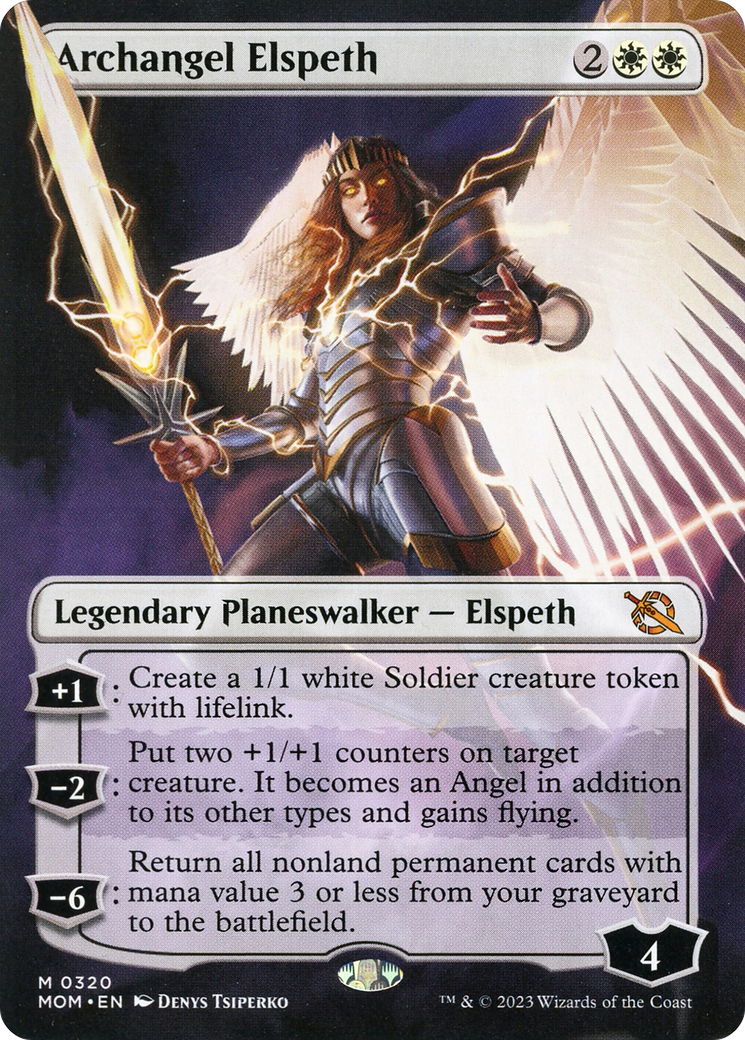 Archangel Elspeth (Borderless Alternate Art) [March of the Machine] | North of Exile Games