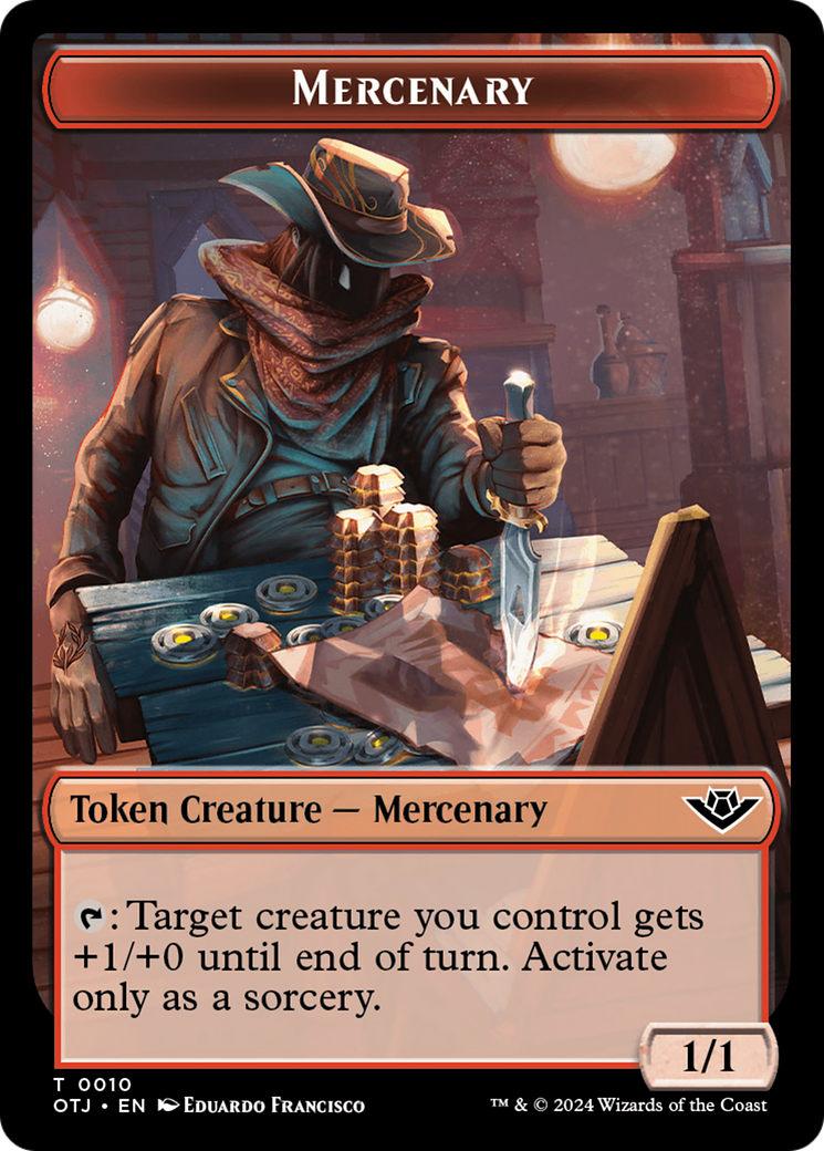 Mercenary // Blood Double-Sided Token [Outlaws of Thunder Junction Tokens] | North of Exile Games