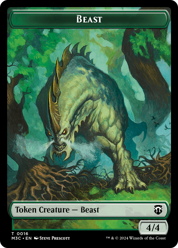 Elephant (Ripple Foil) // Beast (0016) Double-Sided Token [Modern Horizons 3 Commander Tokens] | North of Exile Games