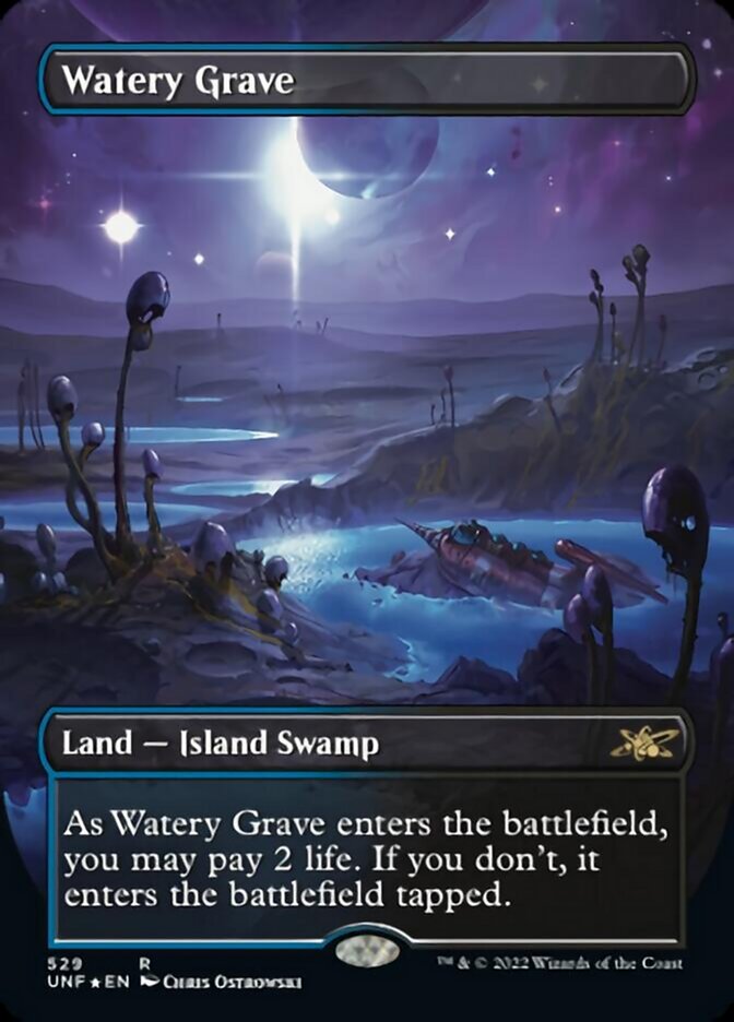 Watery Grave (Borderless) (Galaxy Foil) [Unfinity] | North of Exile Games
