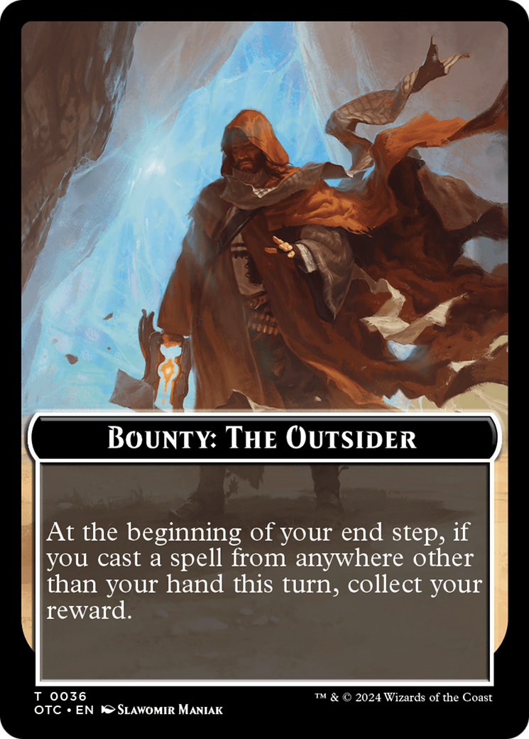 Bounty: The Outsider // Bounty Rules Double-Sided Token [Outlaws of Thunder Junction Commander Tokens] | North of Exile Games