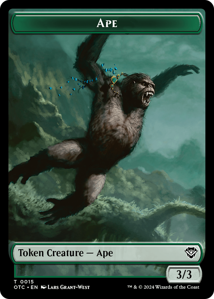 Ape // Shark Double-Sided Token [Outlaws of Thunder Junction Commander Tokens] | North of Exile Games
