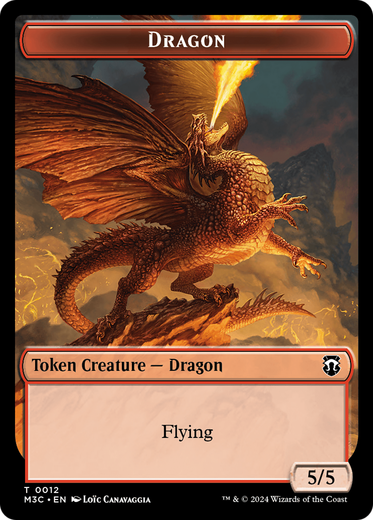 Dragon // Treasure Double-Sided Token [Modern Horizons 3 Commander Tokens] | North of Exile Games