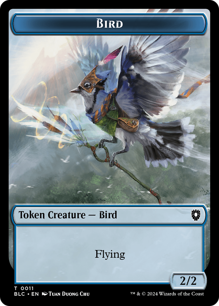 Bird (011) // Shark Double-Sided Token [Bloomburrow Commander Tokens] | North of Exile Games
