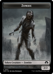 Zombie (Ripple Foil) // Elephant Double-Sided Token [Modern Horizons 3 Commander Tokens] | North of Exile Games