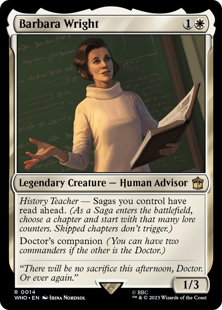 Barbara Wright [Doctor Who] | North of Exile Games