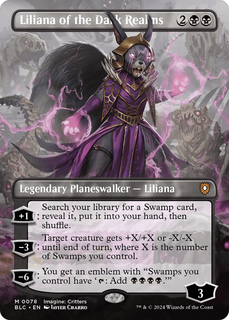 Liliana of the Dark Realms (Borderless) [Bloomburrow Commander] | North of Exile Games