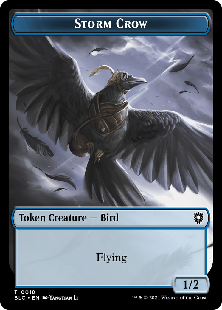 Storm Crow // Bird (003) Double-Sided Token [Bloomburrow Commander Tokens] | North of Exile Games