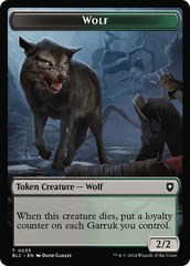 Human Soldier // Wolf (035) Double-Sided Token [Bloomburrow Commander Tokens] | North of Exile Games