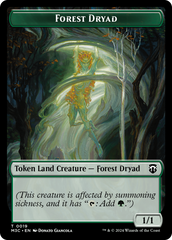 Forest Dryad (Ripple Foil) // Emblem - Vivien Reid Double-Sided Token [Modern Horizons 3 Commander Tokens] | North of Exile Games