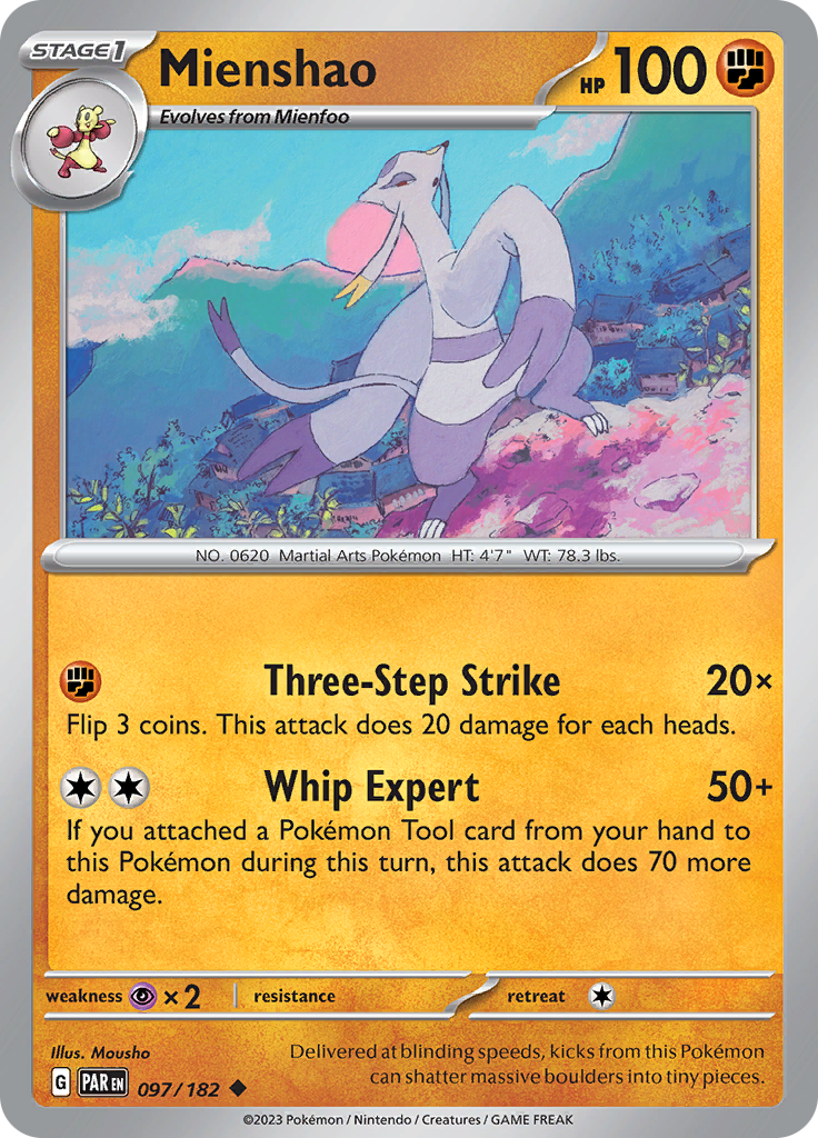 Mienshao (097/182) [Scarlet & Violet: Paradox Rift] | North of Exile Games