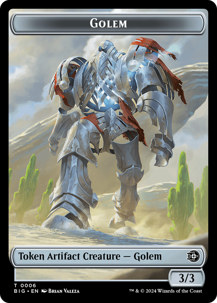 Treasure // Golem Double-Sided Token [Outlaws of Thunder Junction Tokens] | North of Exile Games