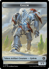 Treasure // Golem Double-Sided Token [Outlaws of Thunder Junction Tokens] | North of Exile Games