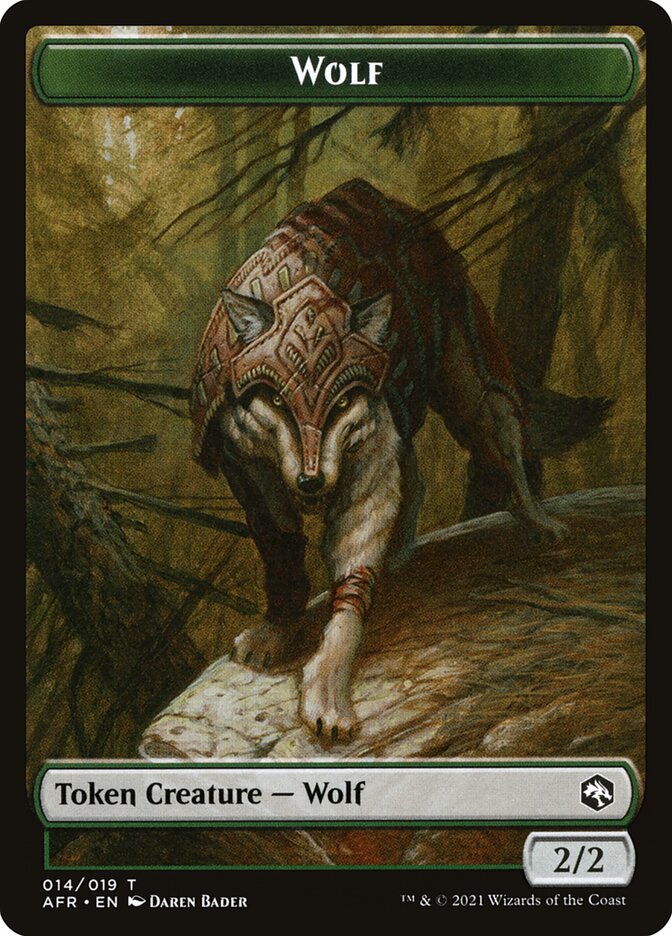 Wolf // Zombie Double-Sided Token [Dungeons & Dragons: Adventures in the Forgotten Realms Tokens] | North of Exile Games