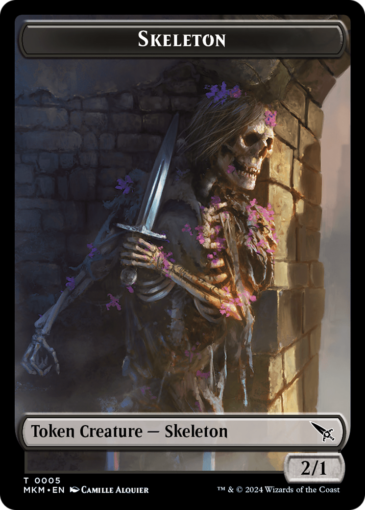 Skeleton Token [Murders at Karlov Manor Tokens] | North of Exile Games
