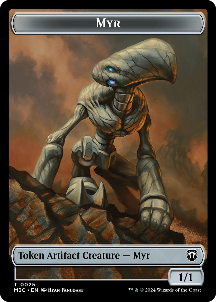 Construct (Ripple Foil) // Myr Double-Sided Token [Modern Horizons 3 Commander Tokens] | North of Exile Games