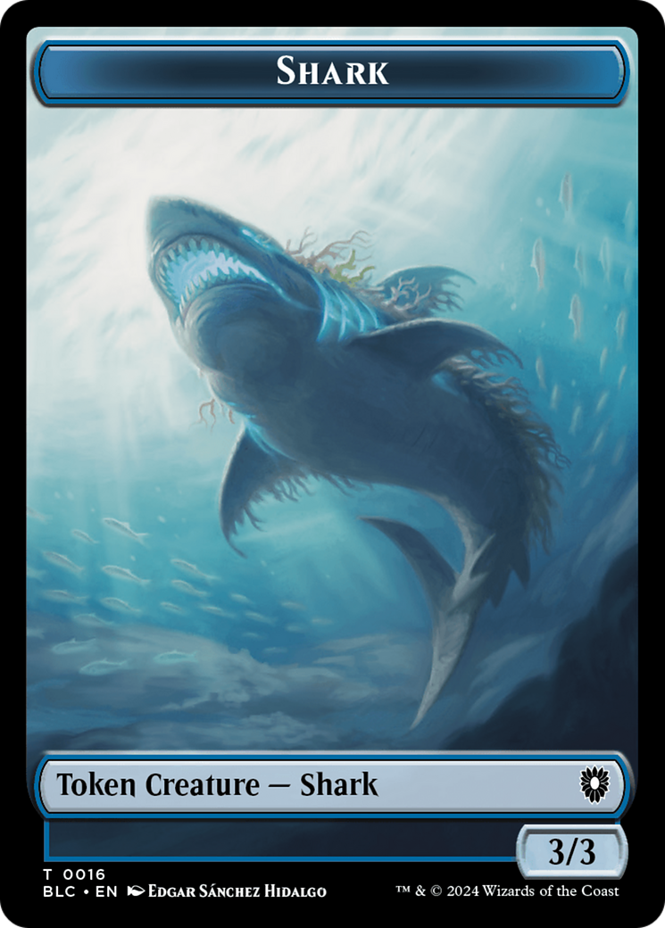 Elemental // Shark Double-Sided Token [Bloomburrow Commander Tokens] | North of Exile Games