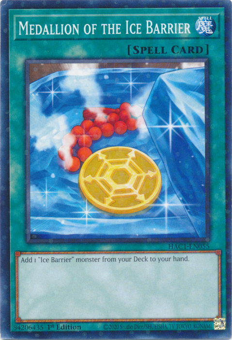 Medallion of the Ice Barrier (Duel Terminal) [HAC1-EN055] Parallel Rare | North of Exile Games